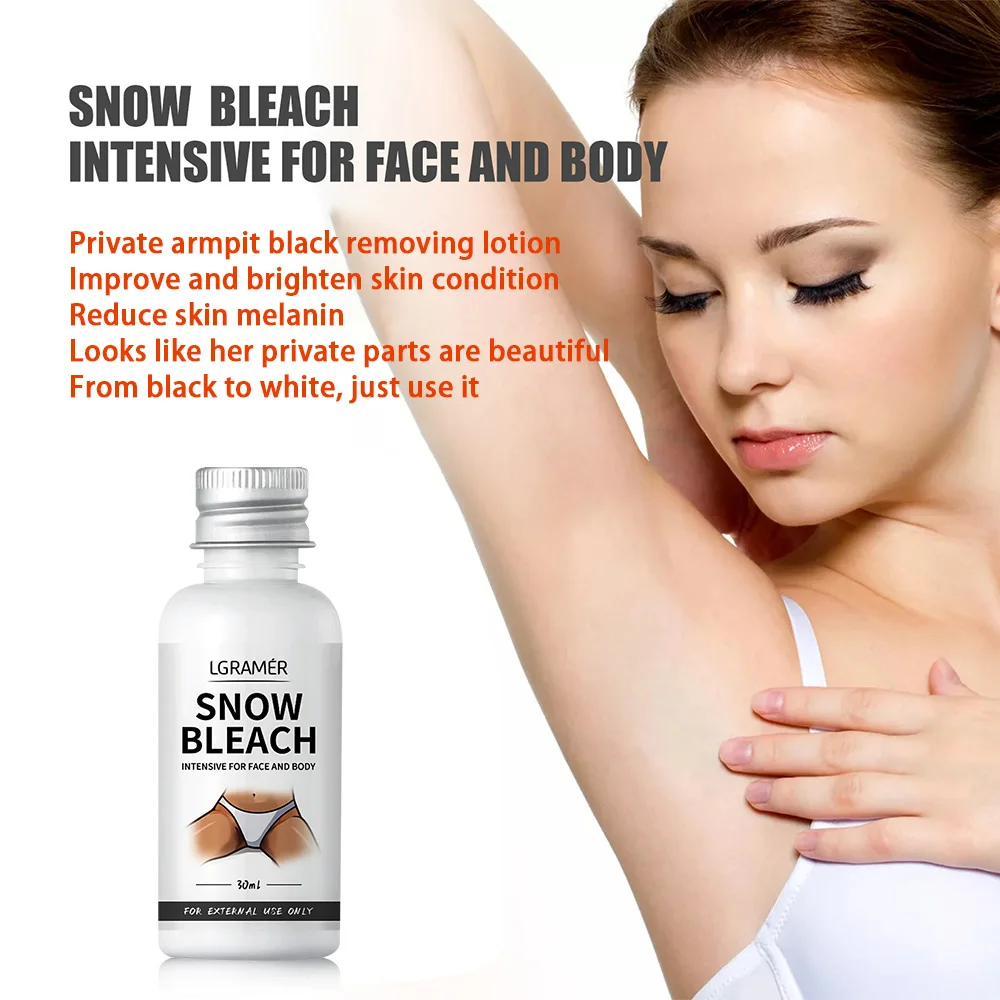 Body Whitening Bleach Cream Brighten Underarm Elbow Knees Joint Removal Intimate Parts Dark Spots Melanin Snow Bleach Cream 30ml