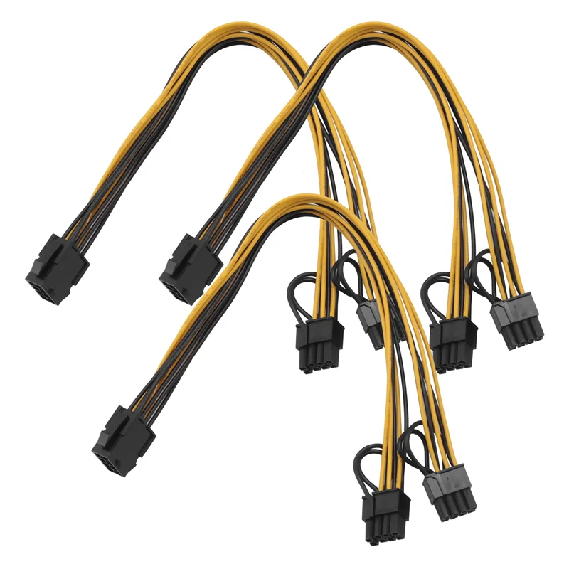 

EF-8 Pack 8-контактный разветвитель Pcie на двойной 8-контактный (6 + 2) адаптер питания PCIE для видеокарты, удлинительный кабель VGA GPU для майнинга