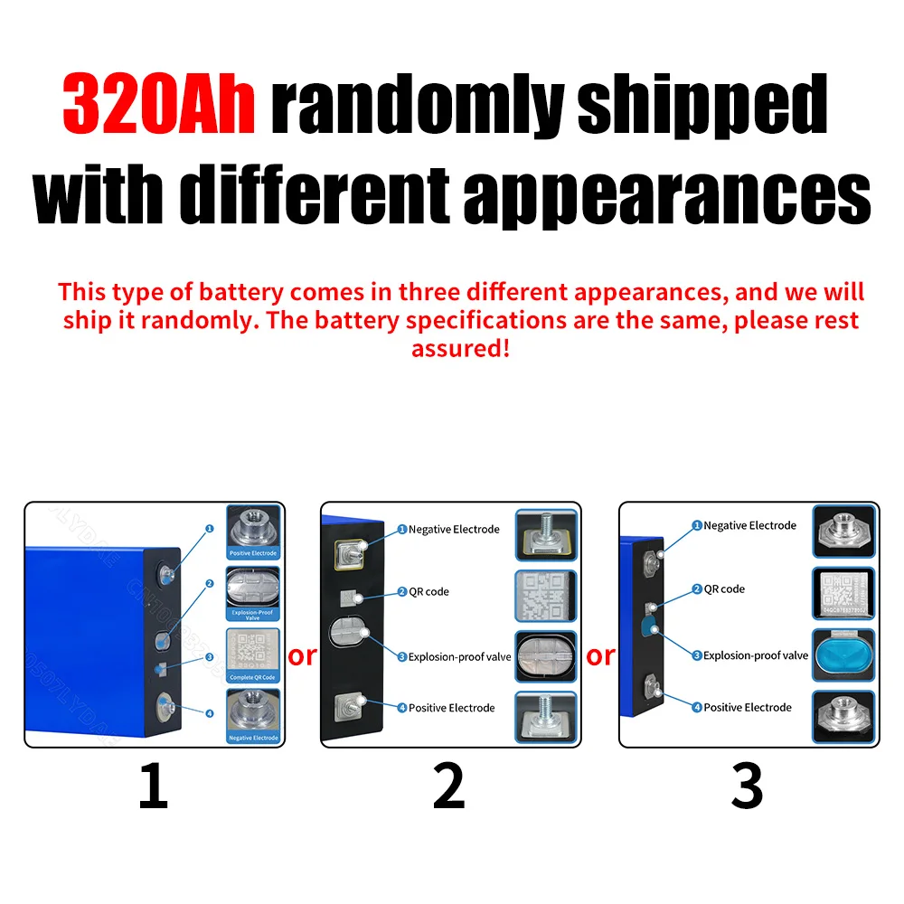 Batería LiFePO4 de grado A de 8000 ciclos, pila recargable de 3,2 V, célula de fosfato de hierro y litio, bricolaje, 12V, 24V, 48V, RV, EV, Vans, carrito de Golf, novedad