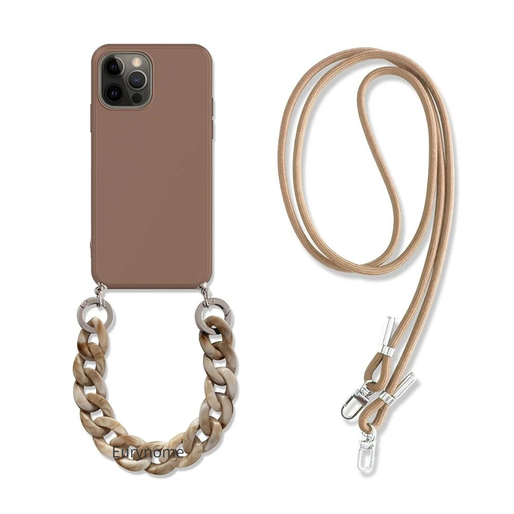 S22 Ultra Crossbody Phone Case for Samsung Galaxy S24 S23 S20 Plus S21 FE Note 20 Necklace Lanyard Marble Chain Strap Soft Cover