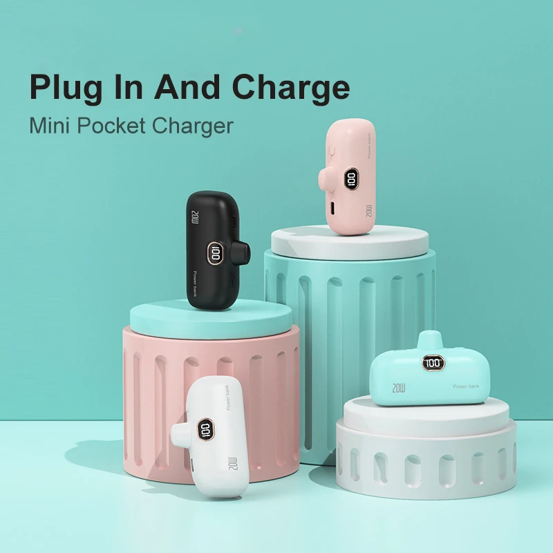 5000mAh Small Size Super Mini Power Bank Portable Pocket Capsule Powerbanks Outdoor Emergency Fast Charging Phone Charger