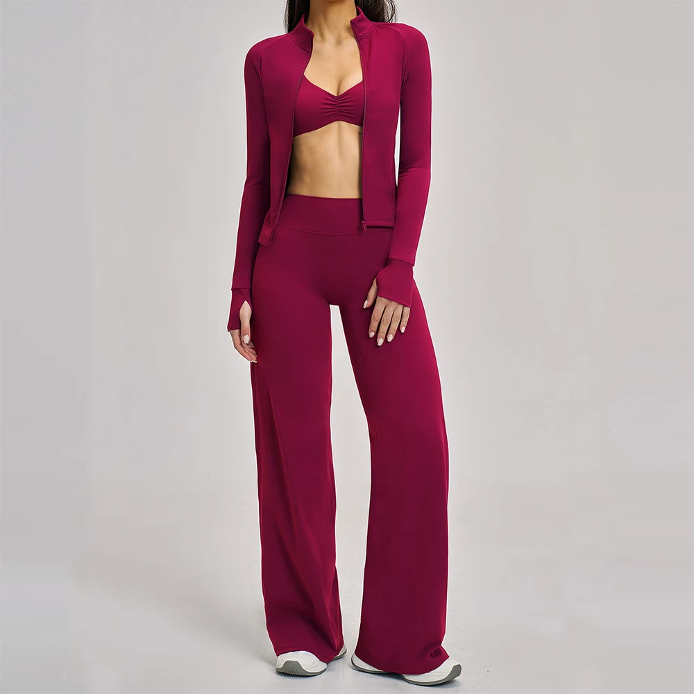Gym Set Workout Clothes 2/3PCS Yoga Set Women's Outfits Sportswear Fitness Leggings Sports Bra Athletic Long Sleeve Yoga Suit