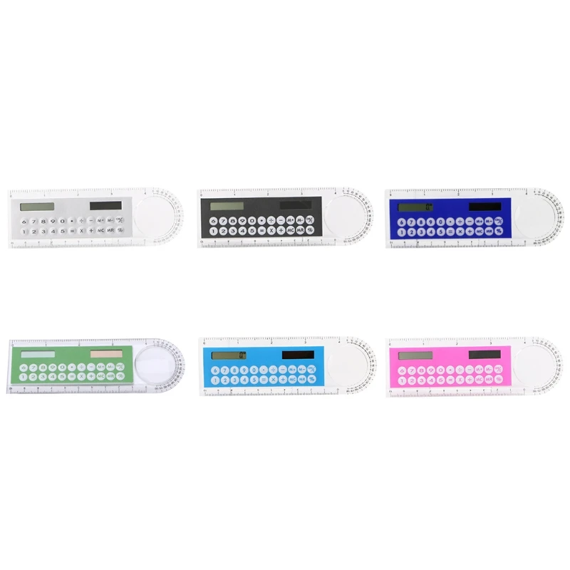 Regla ultrafina, calculadora Solar, lupa, suministros escolares multifunción para oficina