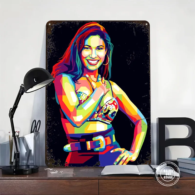 Selena Quintanilla 3D Texture Metal Poster Customized Wall Art Tin Sign Gift for Mancave Luxury Decoration Home Decor Ornaments