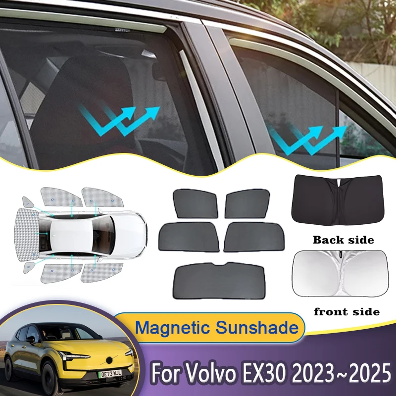 

Car Mesh Sunshade For Volvo EX30 2023 2024 2025 Window Magnetic Visor Sun Shade Privacy Curtain Auto Part Protection Accessories