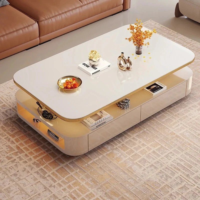 

Light luxury coffee table living room new creative high-end extended large apartment coffee table