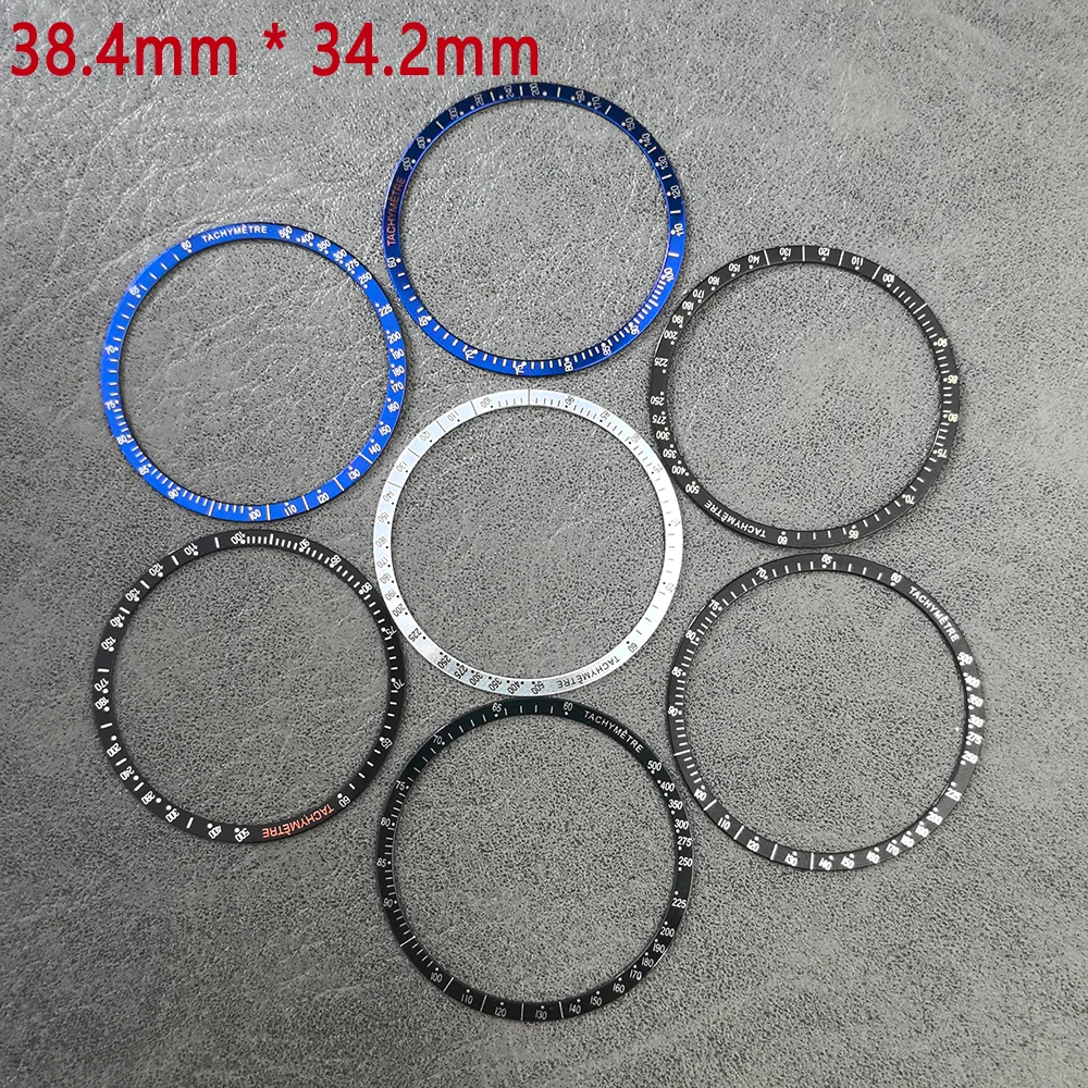 38.4mm * 34.2mm Aluminum Flat Bezel Compatible with 40-42mm Speed Master VK63 Watches Cases Replacement Bezel Accessories Watch