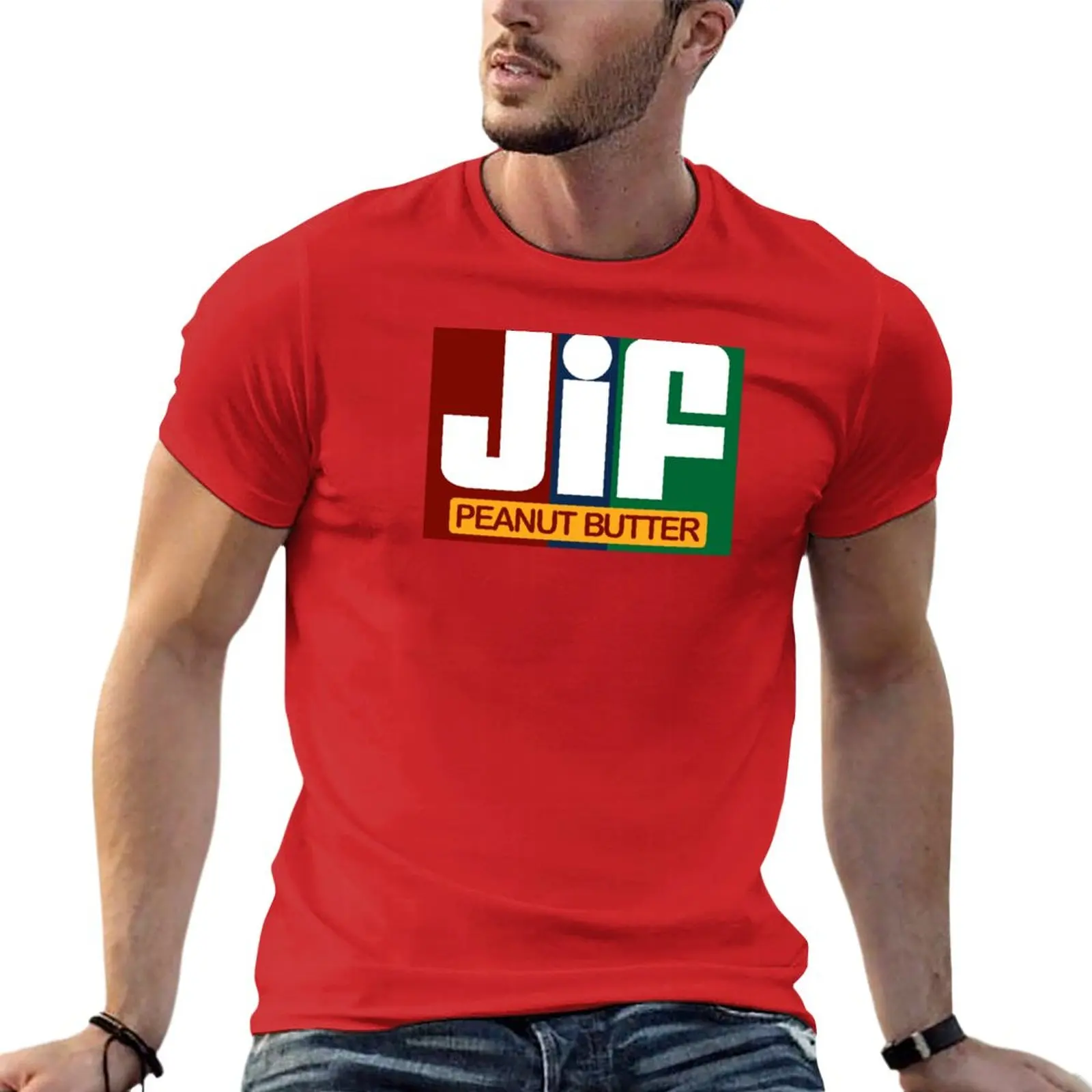 New Jif Peanut Butter T-Shirt korean fashion summer top men graphic t shirts