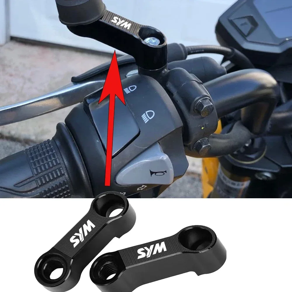 Motorcycle Rearview Mirrors Extension Riser Mirror Extender Adapters Riser Supplies Rear View Base Mirrors 2pcs For Sanyang SYM