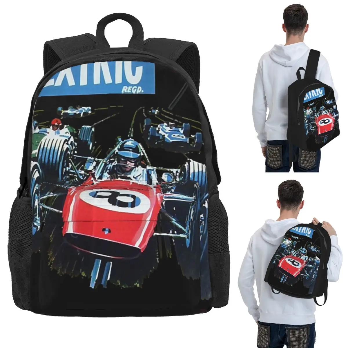 Mochila escolar clásica Scalextric, mochila de viaje para senderismo, mochila para niños y niñas, bolsos de hombro