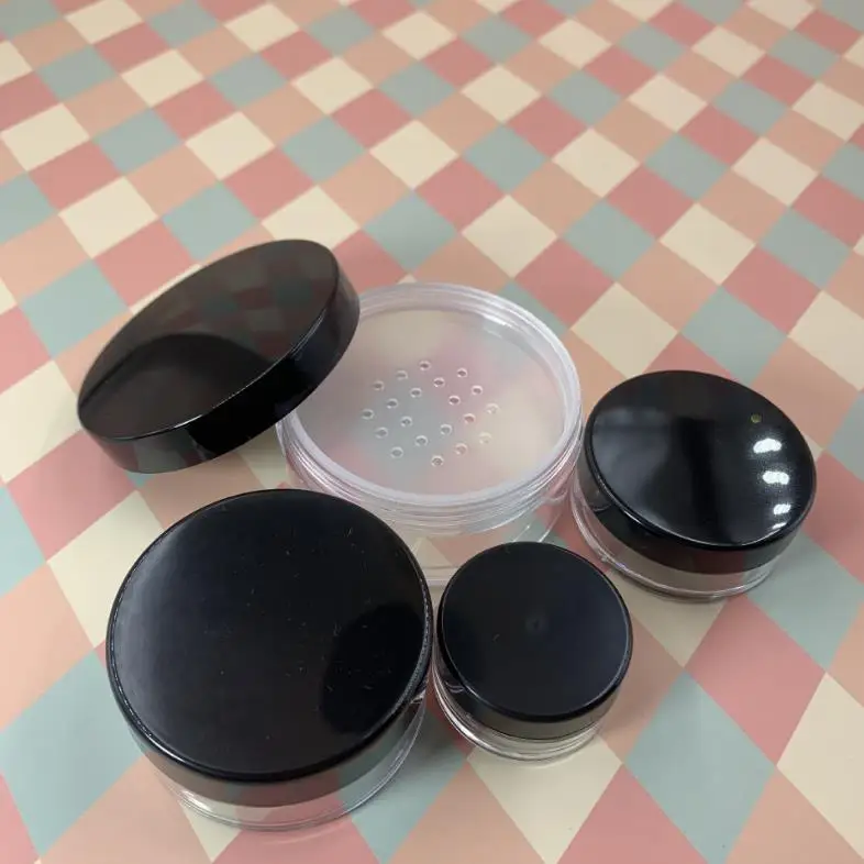 5/10/20/30/50g Empty Plastic Loose Powder Jar Cosmetic Powder Puff Case Sifter Cosmetic Containers Portable Loose Powder Case