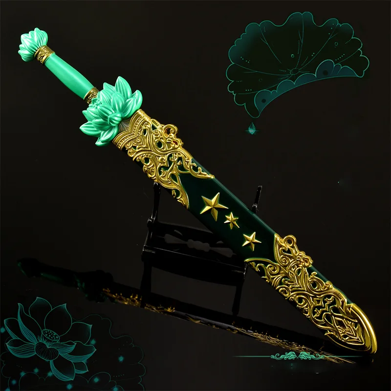 30cm 차가운 무기 모델 풀 메탈 공예 칼집 장난감 칼 Qinglian 일본 Katana Unedged 룸 장식 컬렉션 선물