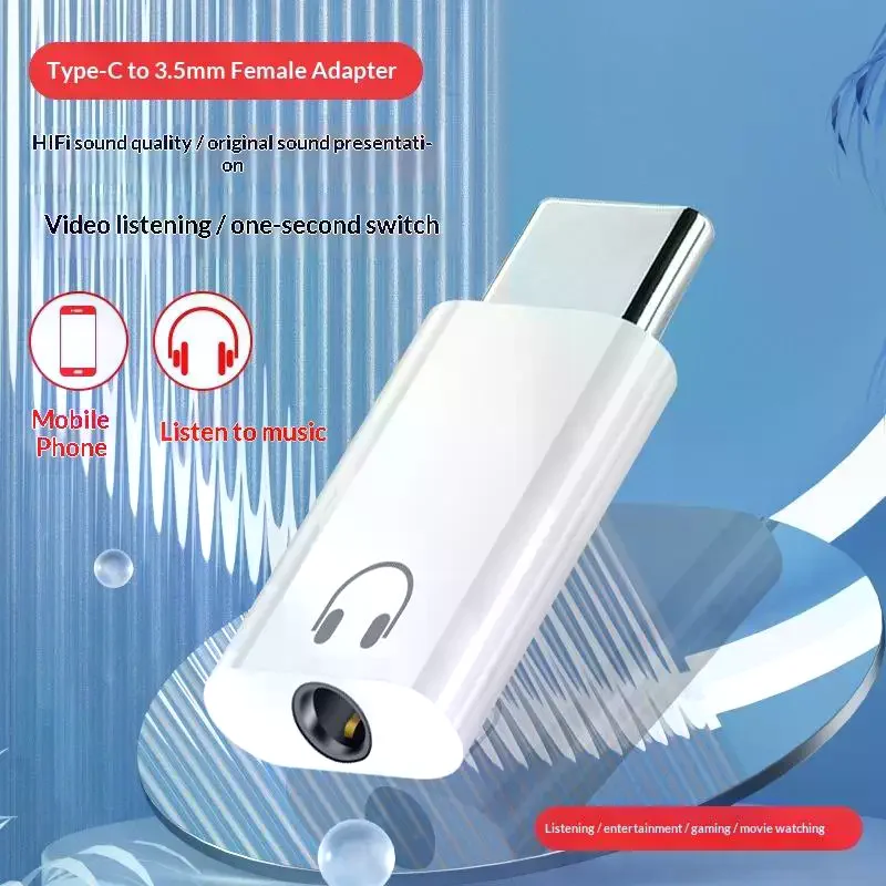 1/3/5Pcs Type-C Headphone Connector USB C To 3.5mm Earphone Adapter Audio Converter Jack For Phone 15