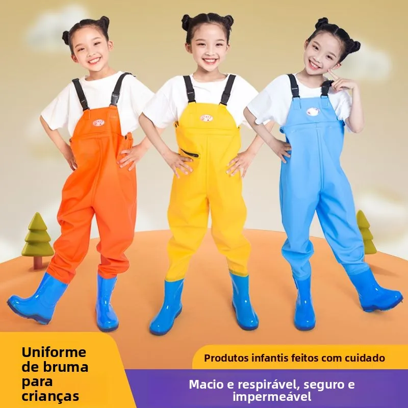 子供用オーバーオールウェーディングパンツ-釣り道具-ビーチ探検スーツ-耐水性-魚捕り服-3～6歳用