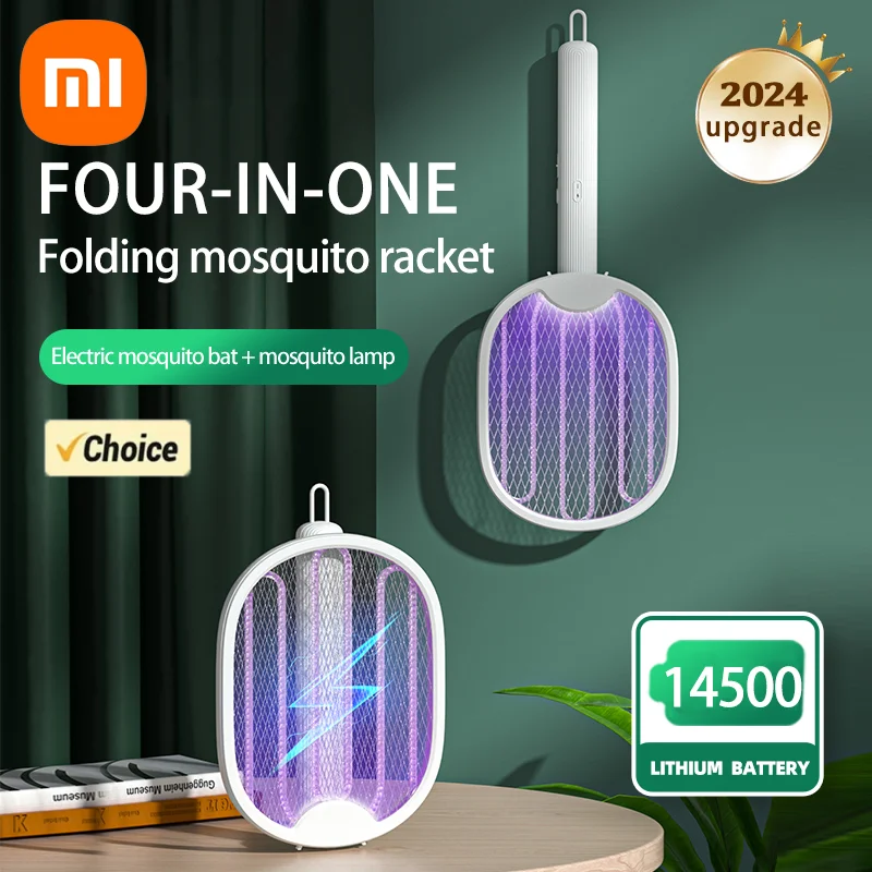 Xiaomi-Assassino do Mosquito Elétrico Dobrável com Inseto UV, USB Recarregável, 3500V, Alta Potência