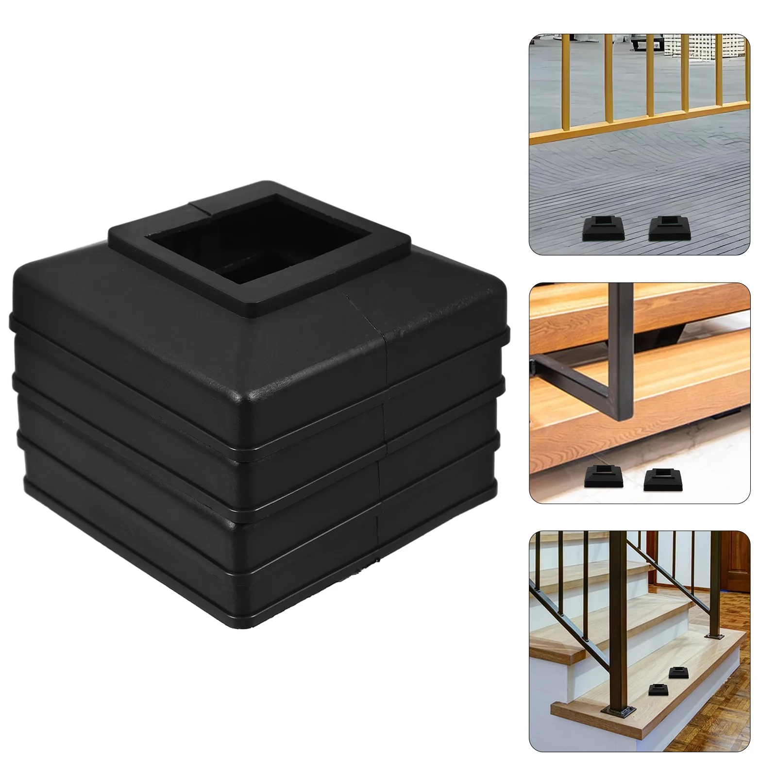 4 Pcs Decorative Post Skirt Square Column Wraps for Porch Fence Deck Plastic Simple Install Outdoor Stylish Fence Parts