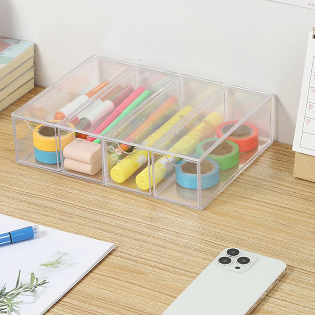 Acrylic glasses storage box transparent 4-layer storage box with 4 drawers for watches glasses and cosmetics