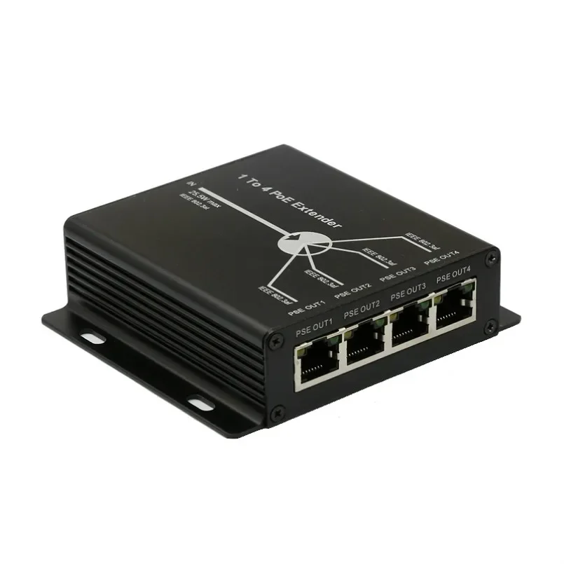 PEGATISAN Mini POE Extender 10/100M 4 Ports 25.5W Extend 120 Meters IEEE802.3af POE Network Devices Plug-and-Play