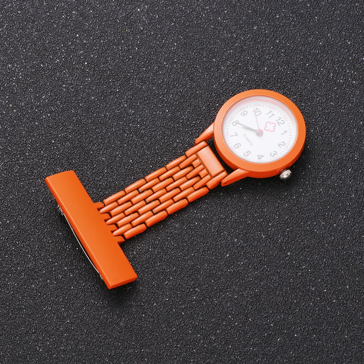 Fashionable Nurse Watch Medical Alloy Pocket Hanging Watch Doctors Durable Portable Timepiece Simple Design Orange