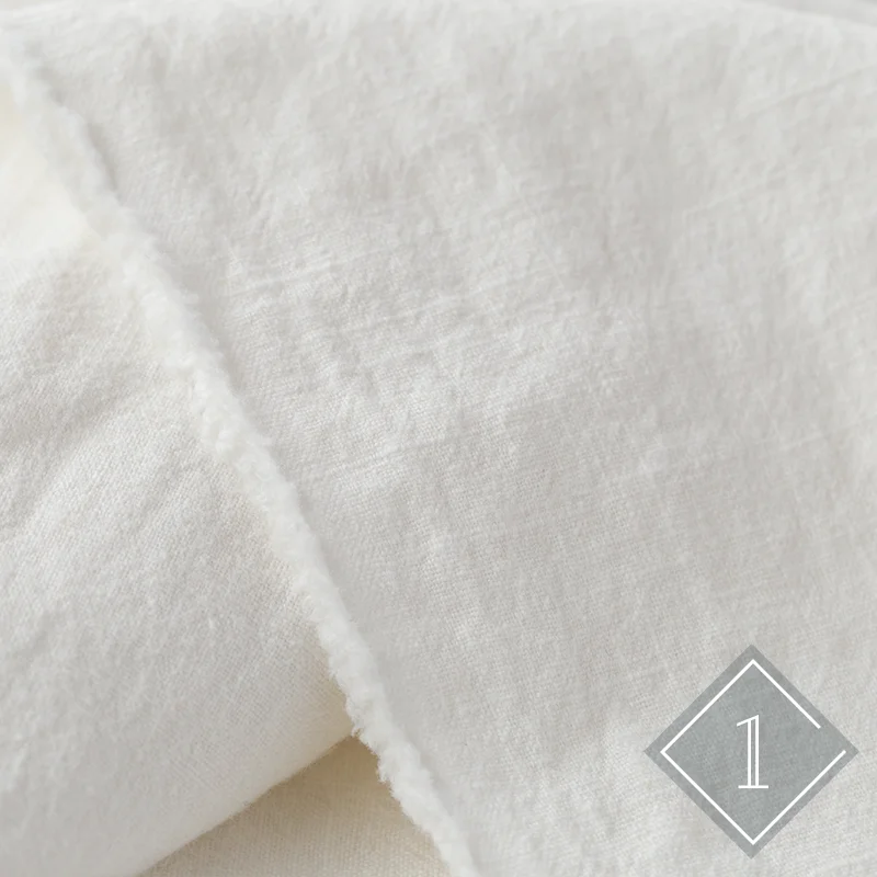 Ramie Cotton Fabric Water Washed White Ivory Blue Gray Colors 137 Cm Width Sewing Fabric