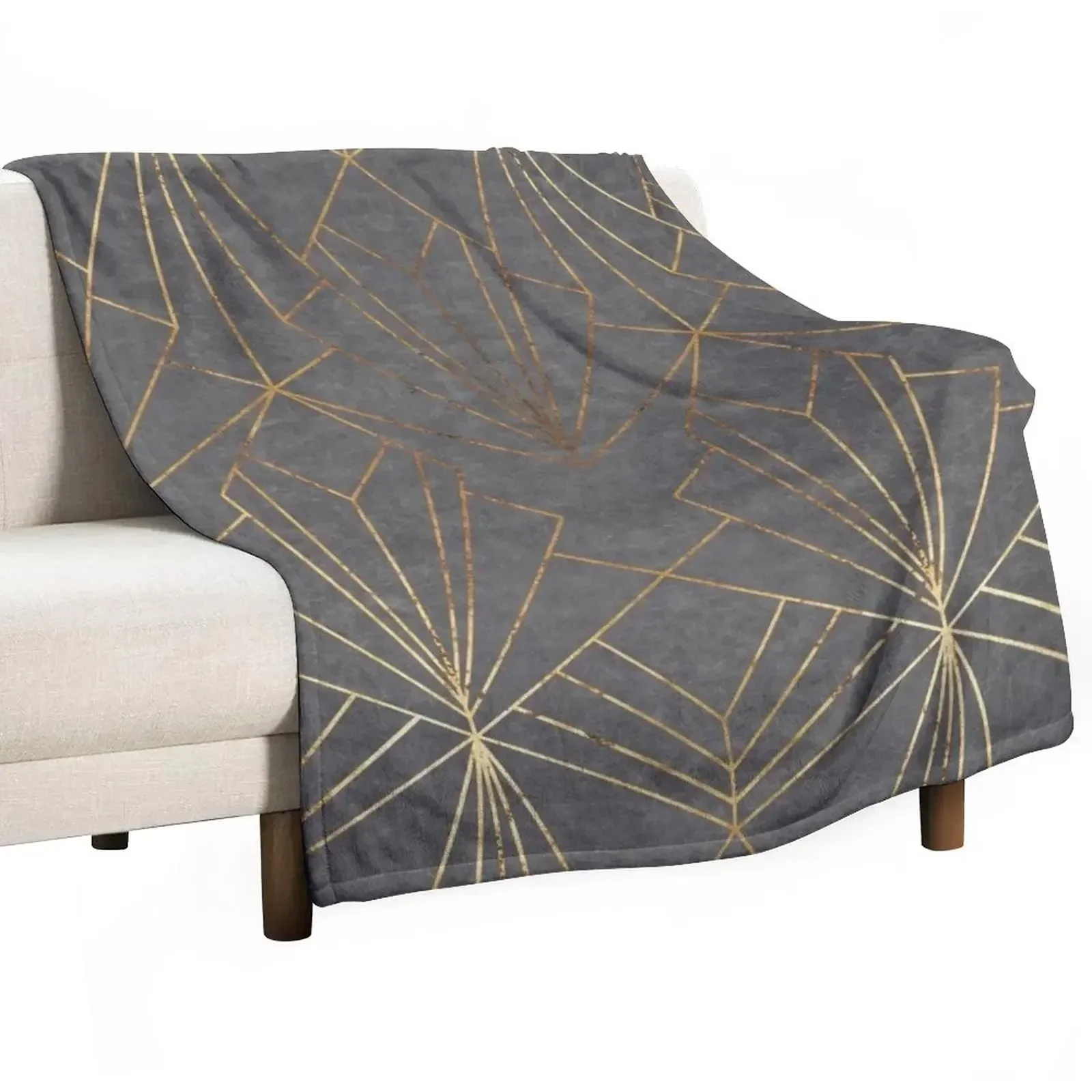 Art Deco // Textured Grey - Large Scale Throw Blanket Thin for winter Plaid on the sofa Flannels Decorative Sofas Sofa Blankets