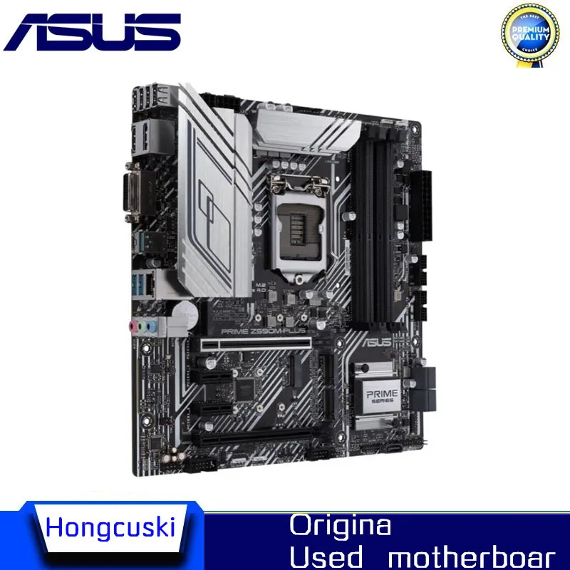 Used For Asus PRIME Z590M-PLUS Original Desktop for Intel Z590 DDR4 PCI-E 3.0 Motherboard LGA 1200 USB3.0 M.2 SATA3