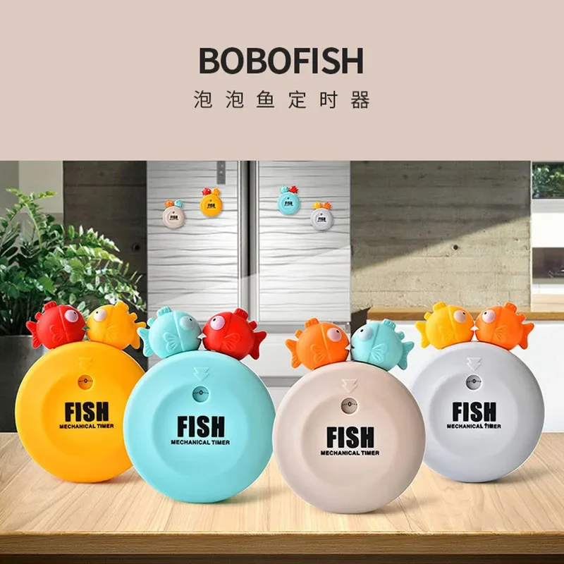 Cartoon Animal Bubble Fish Theme Timer Magnet Cooking Baking Learn To Remind Kitchen Tools Easy To Operate Gifts