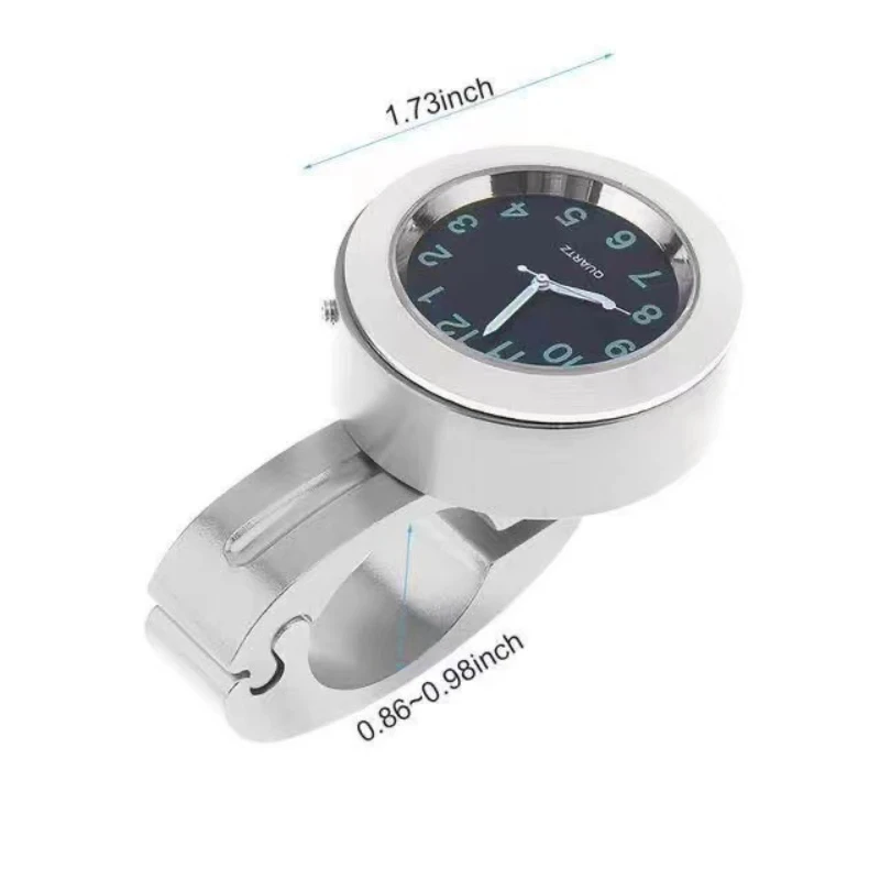 Universal Motorcycle Handlebar Clock Aluminum Alloy Refit Night Vision Waterproof Shockproof Buckle Watch Bicycle Phone Holder