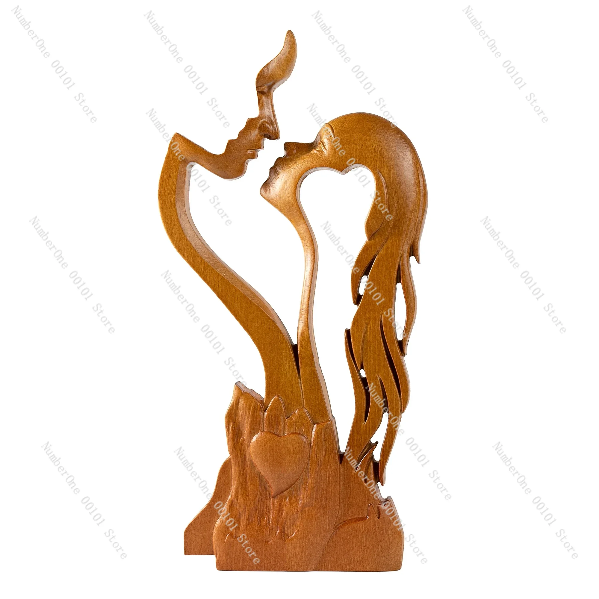 

Eternal Love Home Decor Wooden Decor, Tabletop Sculpture, Couple Kissing Love Art, Statue, Couple Gift
