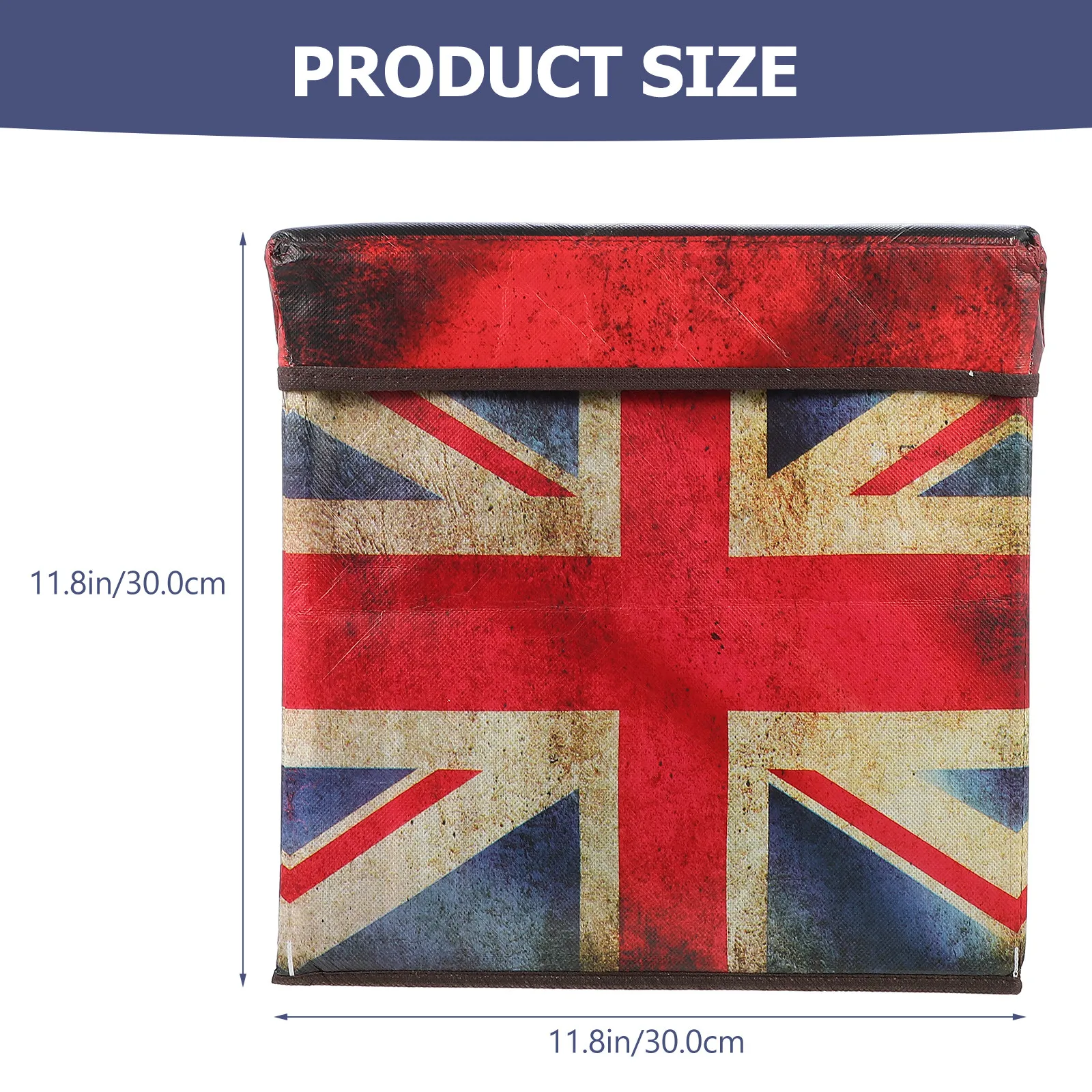 Foldable Storage Ottoman Stool British Flag Pattern Large Capacity Household Storage Stool Footrest Bedroom Organizer