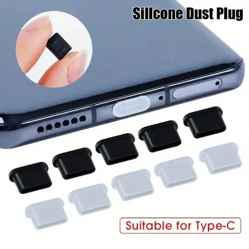 5/10PCS Silicone Dust Plugs Type C Charging Port Protector Stopper Cap Cover For Phone Anti-Dust Plug
