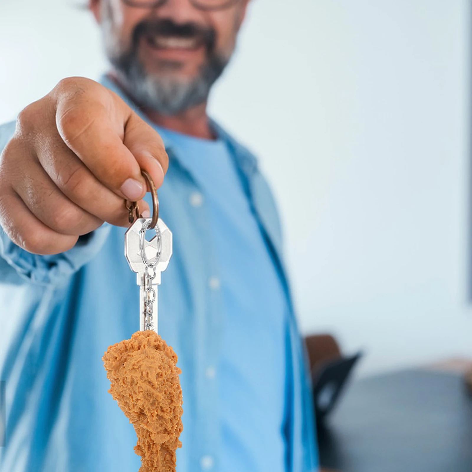 

Creative Chicken Leg Pendant Car Mirror Charm Backpack Keychain Accessory Fries Student