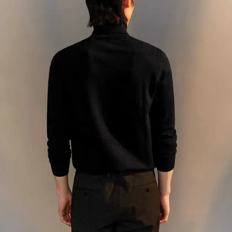 

Men's High Ne Knitwear Soft Skin-friendly Warm Long Sve Inner Wear Faion Urban Sle Autumn Season Youth Crew Ne Swe...