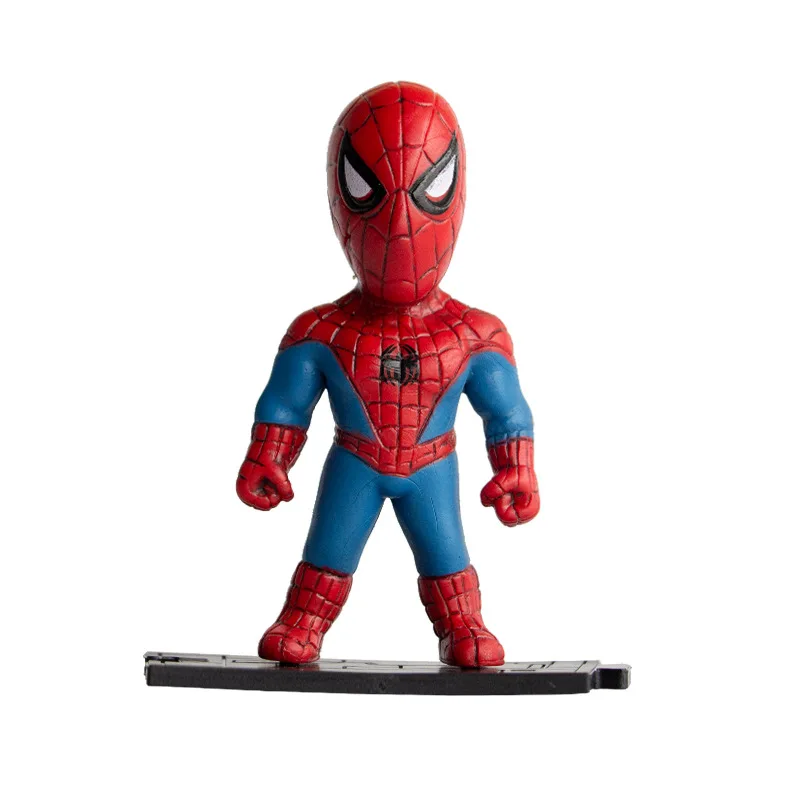 Spiderman Dolls Accessories Car Cake Decorations 8-9cm Action Figure Anime Collection Mini Toys Model Birthday Gift for Children