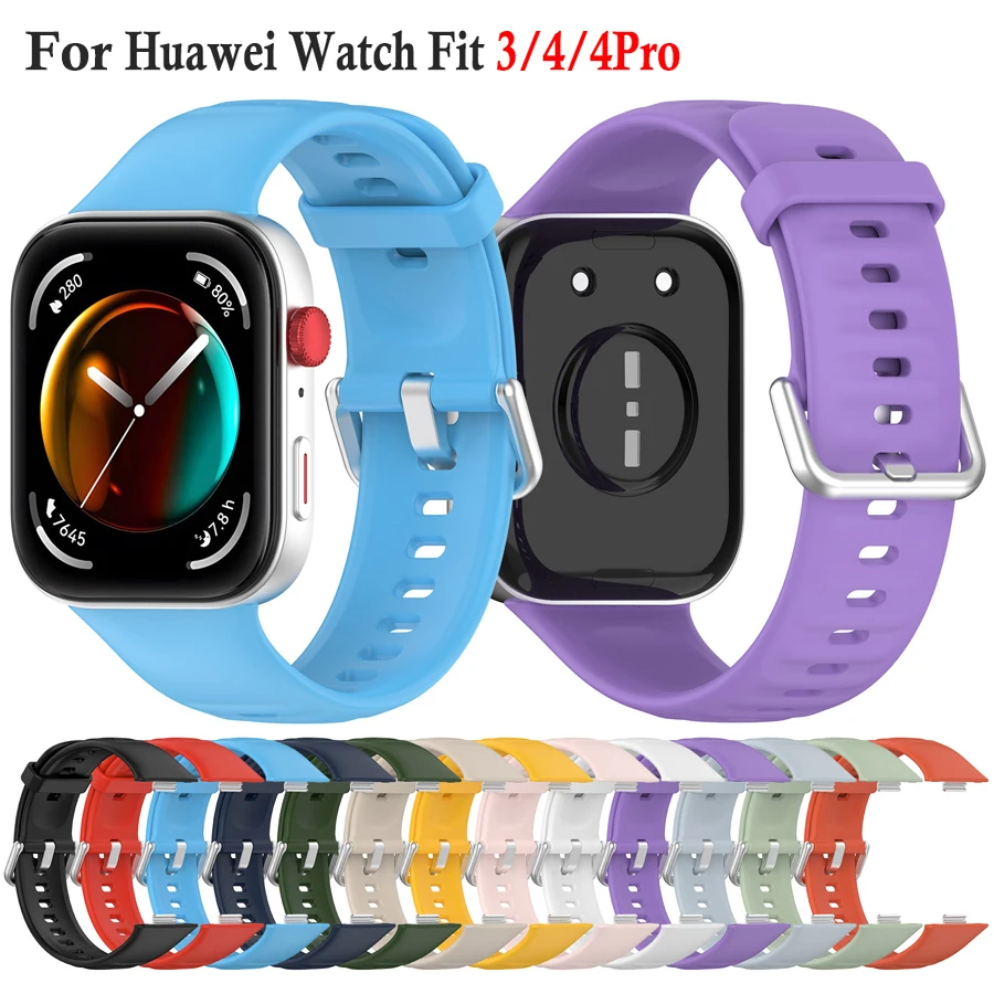 Bracelet en Silicone pour montre Huawei Fit 3 4 bandes Smartwatch remplacement Sport Correa Bracelet pour Huawei montre Fit 4 Pro accessoires