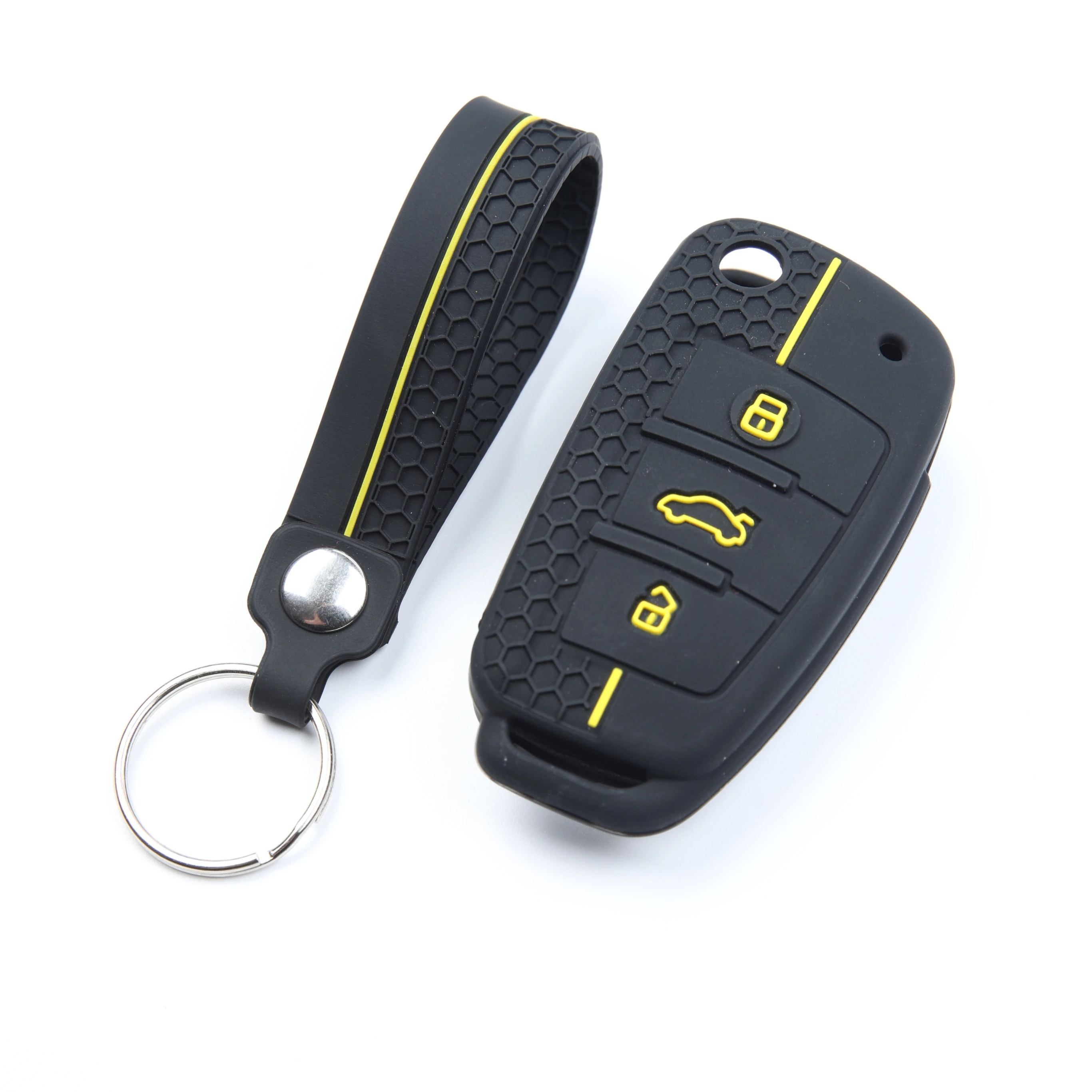 Silicone Key Case Cover Shell for Audi A4 B7 A6 C6 4f 8v A3 8p A1 A3 Accessories Auto Remote Key Holder 3 Button Jacket