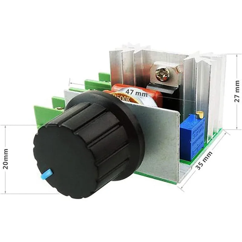 AC 220V 2000W SCR Moduł regulatora napięcia Ściemniacz Regulator prędkości silnika Termostat Elektroniczny — zdjęcie produktu 5