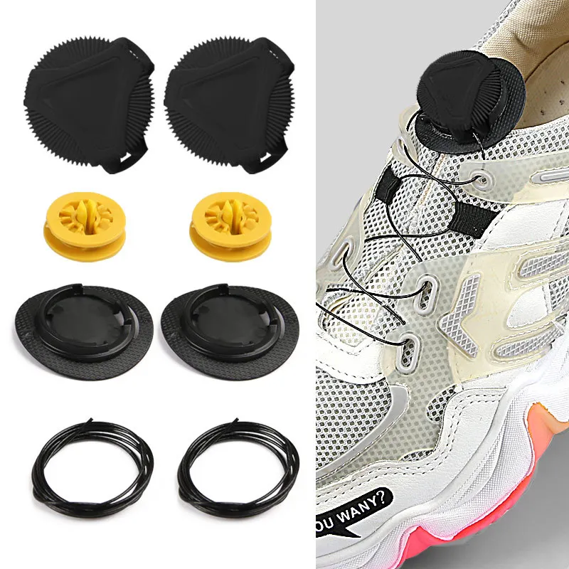 Sports Shoes Steel Wire Rope Rotating Shoe Buckle Lazy Flying Saucer Shaped No Need To Tie Or Tie Lace Anti Drop Fixed Buckle