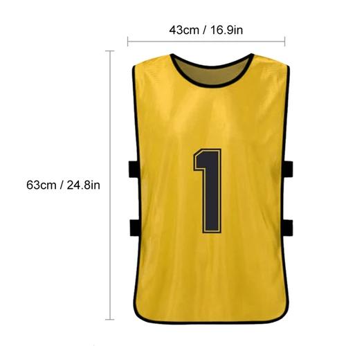 Imagen 2 del producto 6 uds. Pinnies de fútbol para chico, camisetas de fútbol de secado rápido, deportes juveniles, Scrimmage, equipo de baloncesto, entrenamiento, Baberos numerados, práctica S