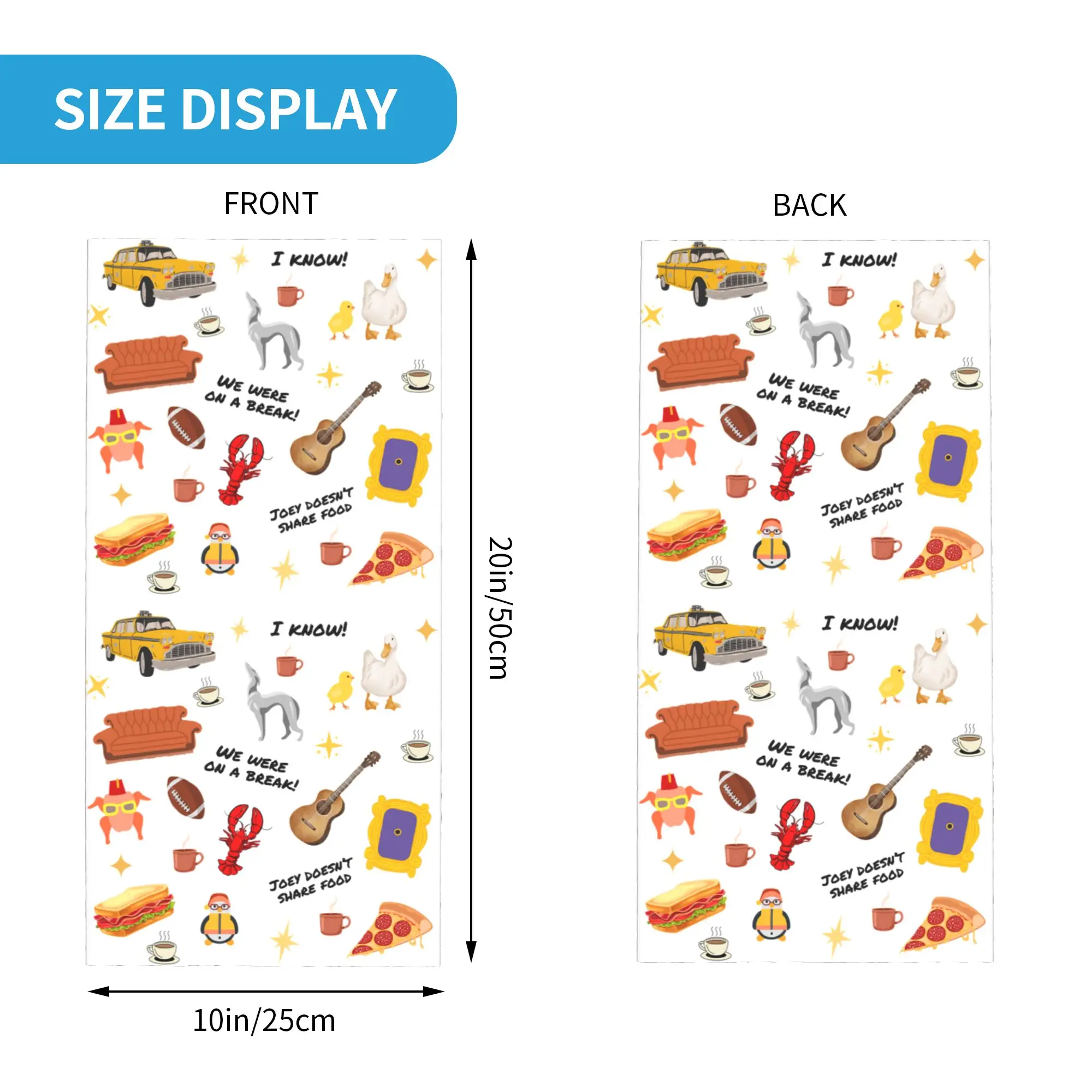 Friends Symbol Collage TV Show Bandana Neck Gaiter for Hiking Hunting Women Men Wrap Scarf  Headband Warmer Face Scarf Cover