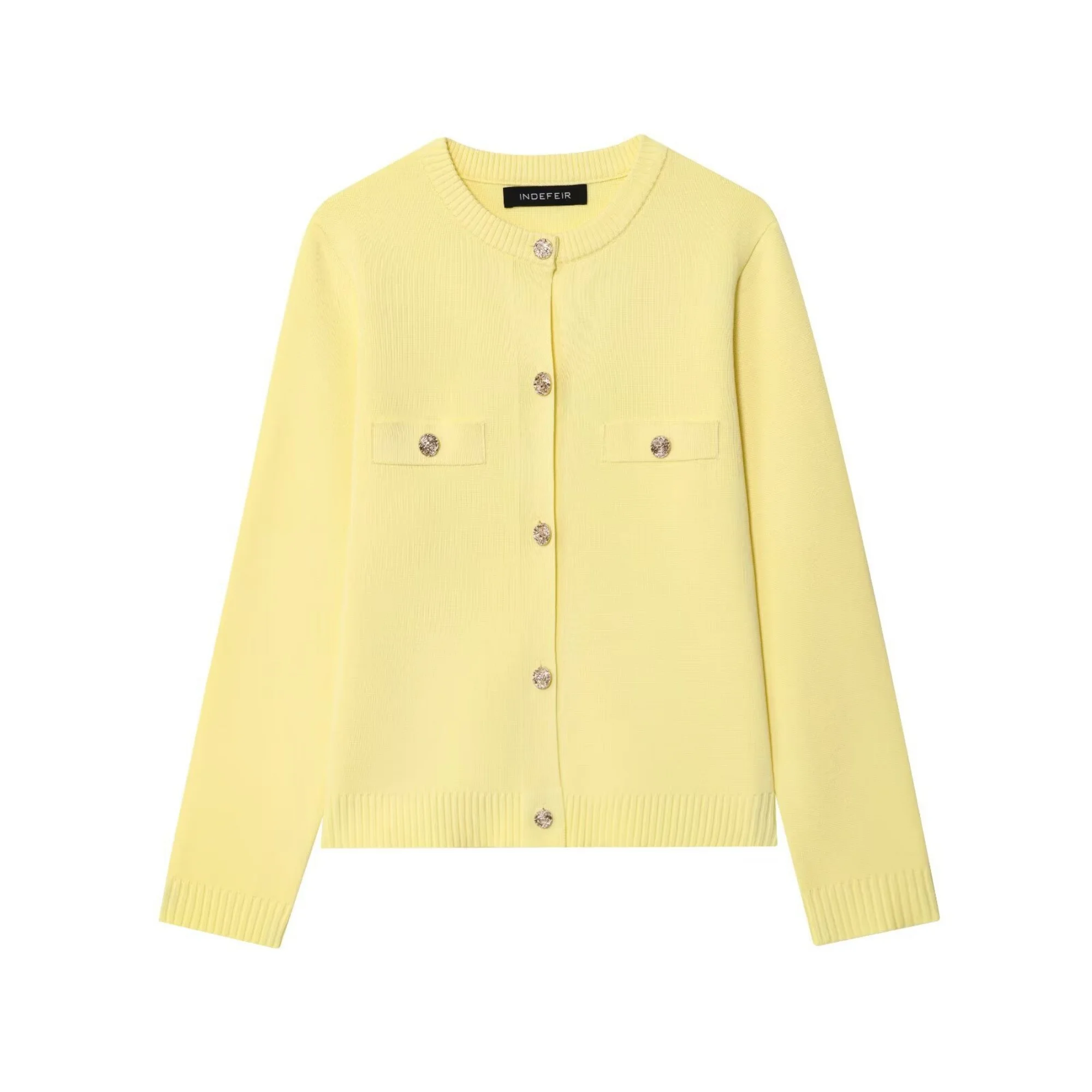 

Women Autumn Yellow Sweater Cardigan O-Neck Single Breasted Winter Jumper Outerwear Simple Casual Fashion Long Sleeve Knit Tops