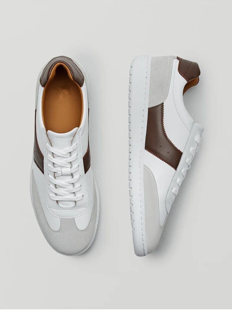 Withered Vintage Shoes Men Casual Shoes Man Vulcanized Shoes Men German Training Shoes Real Leather Patchwork Sneakers