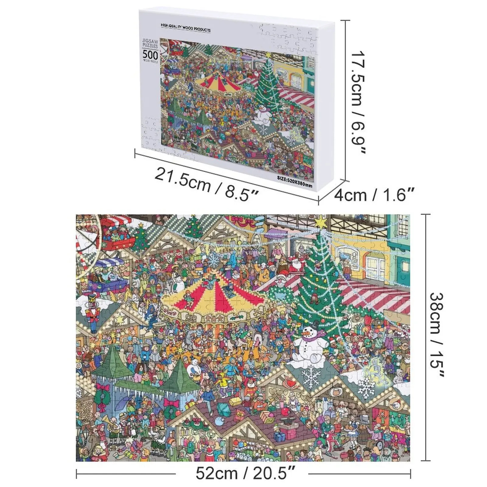 Puzzle Drewniane Świąteczne Rynki Świąteczne Dla Dorosłych Personalizowany Prezent