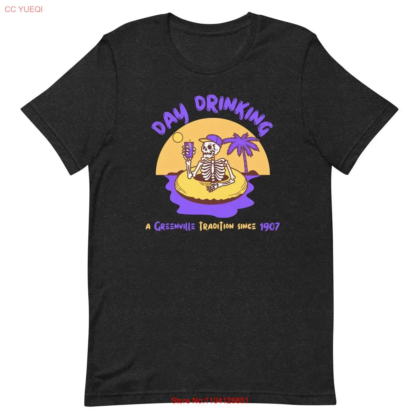 

Футболка Day Drinking ECU Greenville для мужчин, забавная летняя футболка Him Alcohol Party, винтажная стираная повседневная дизайнерская одежда унисекс