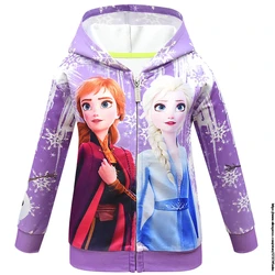 Frozen Elsa Kids Clothes Boys Jackets Child Hooded Zipper candy color sport Baby Fashion Print Coat Infant Hoodies Girls