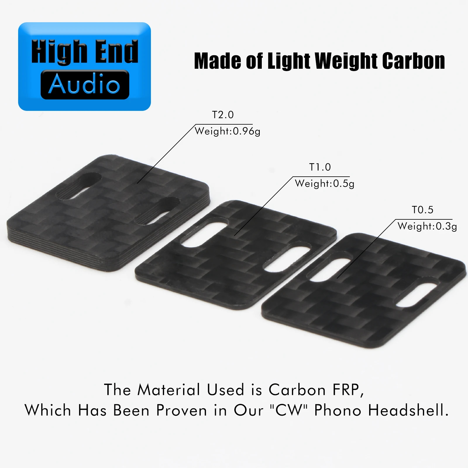 Preffair 0.5 1.0 2.0mm 3k Carbon Fiber Headshell Spacer – Lightweight, Rigid, Enhances Soundstage
