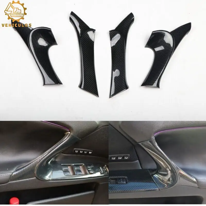 

4PCS Carbon Fiber Car Interior Door Armrest Handrail Panel Trim For Lexus IS F 250 350 2006-2013 Interior Replacement Parts