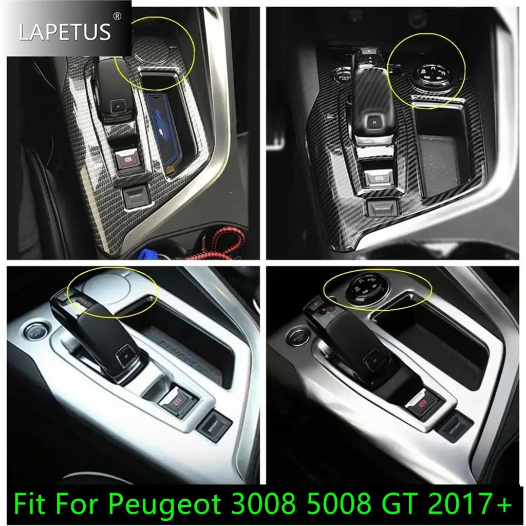 

Carbon Fiber Central Control Console Stalls Shift Gear Box Panel Cover Trim For Peugeot 3008 5008 GT 2017 - 2023 Car Accessories