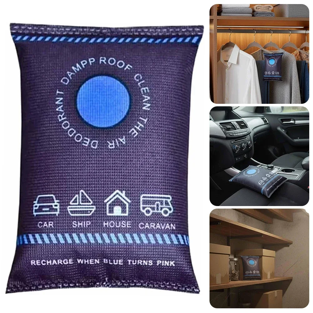 Bolsas absorbentes de humedad para coche, bolsas deshumidificadoras reutilizables, bolsa absorbente de humedad para armario del hogar, absorbentes de condensación portátiles, 1/2 uds.
