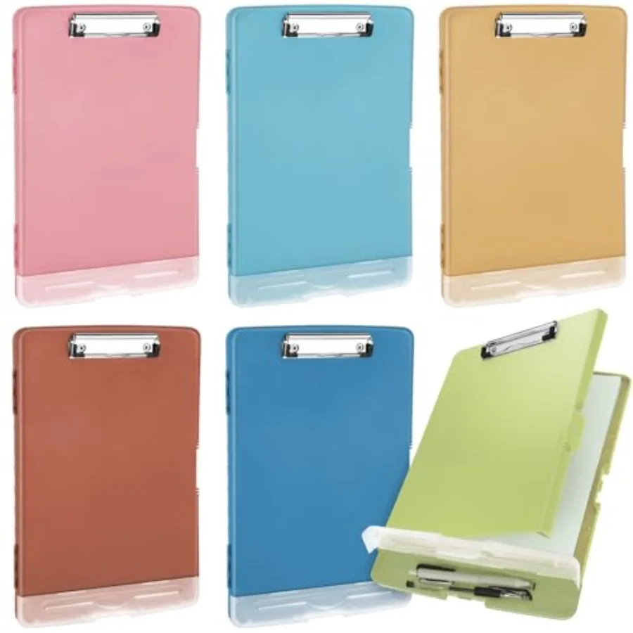 

6 Pcs Colored Clipboard with Storage Heavy Duty Plastic Nursing Clipboard Folder Waterproof A4 Medical Holder for Nurse Doctor